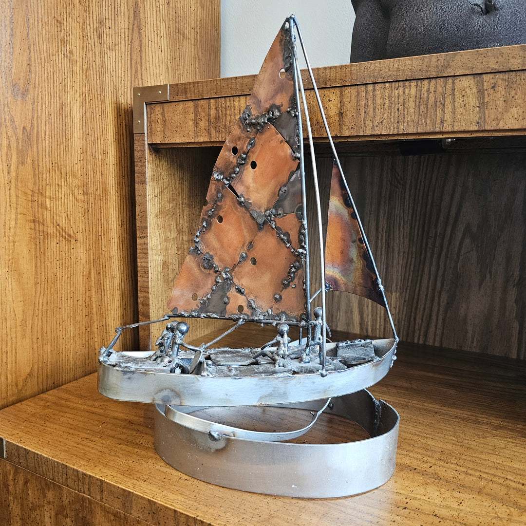 Howard Tomashek Metal Boat Sculpture