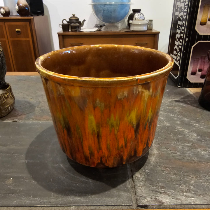 CA Original Orange Glaze Drip Planter