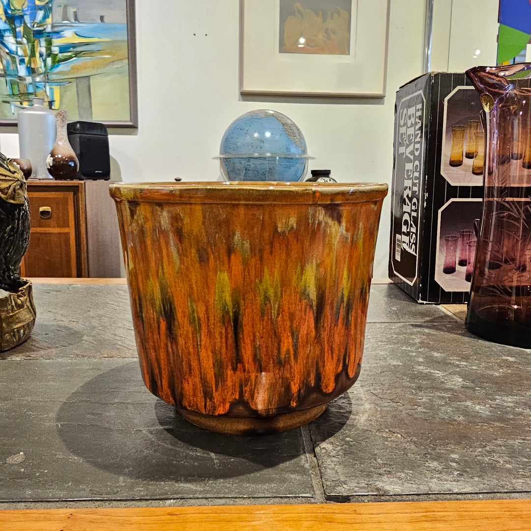 CA Original Orange Glaze Drip Planter
