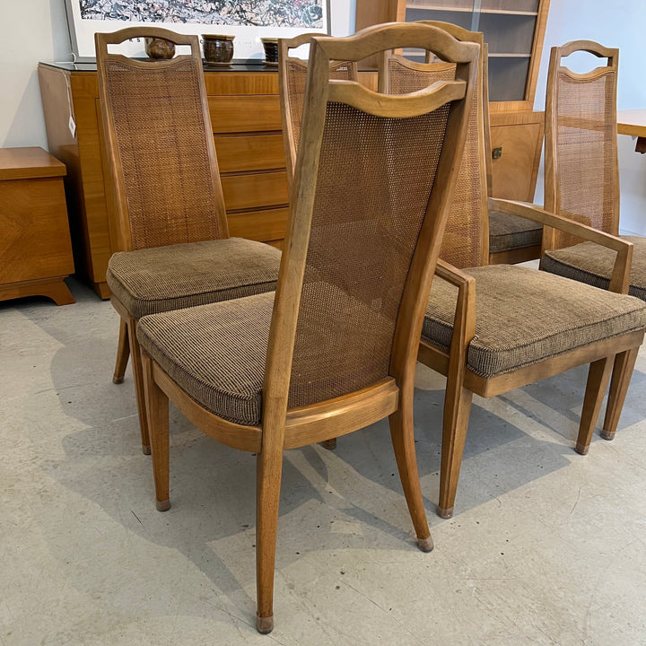Set of 6 1960s Caned Back Dining Chairs